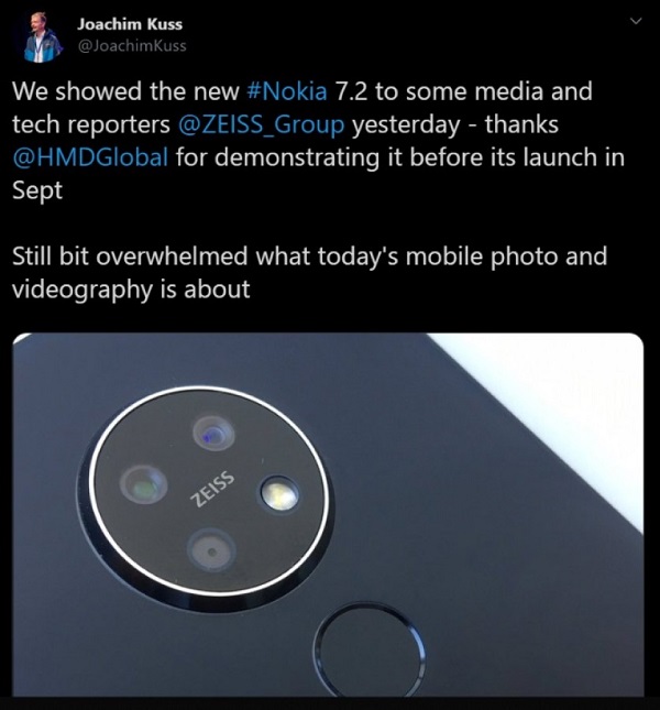 Nokia 7.2 tiếp tục xuất hiện với cụm camera tròn mặt sau