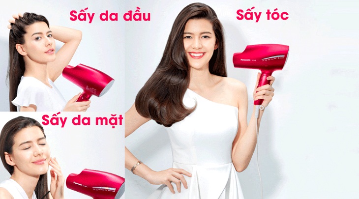 Chế độ sấy mát kết hợp cùng Platinum ion và ion âm giúp cho da mặt mịn màng