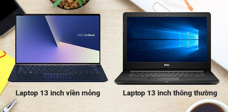 Thiết kế gọn gàng của laptop có viền màn hình mỏng