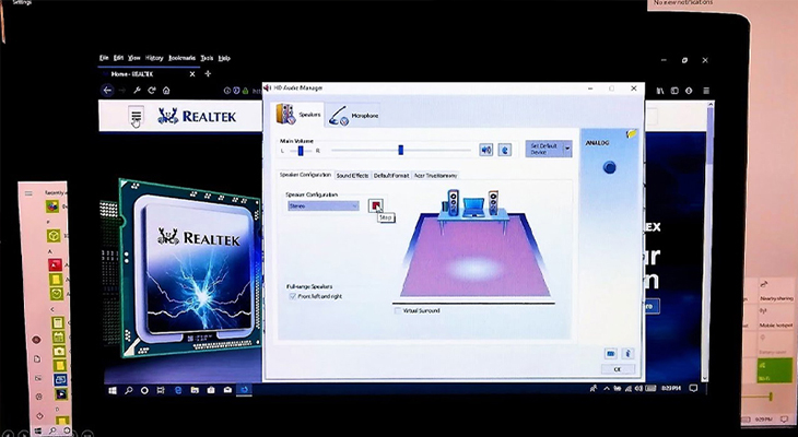 realtek high definition audio an audio stream is currently in use