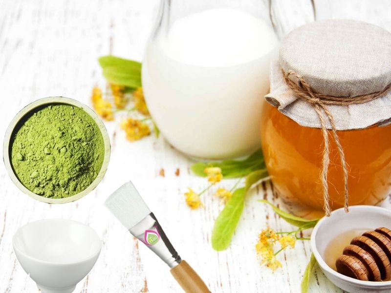 How to make fresh milk honey green tea mask to kill acne, make skin bright and smooth