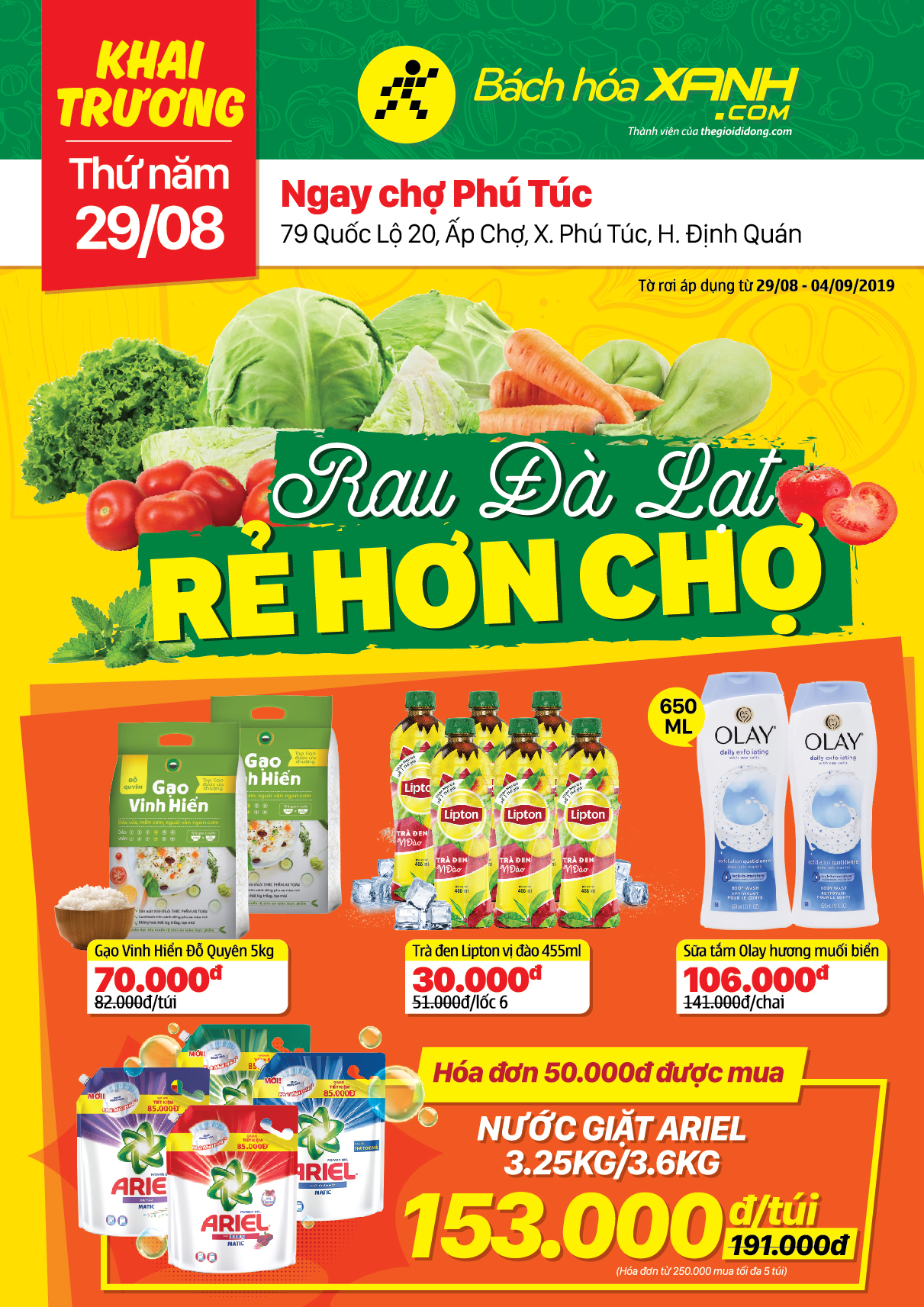 Cửa hàng Bách hoá XANH 79 QL20, Ấp Chợ khai trương 29/8/2019