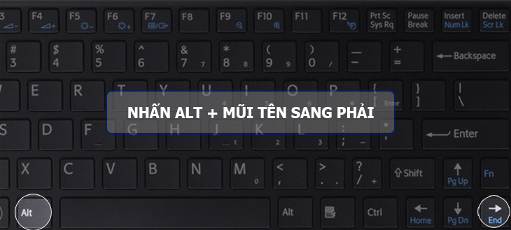 Nhấn phím Windows + Mũi tên sang phải