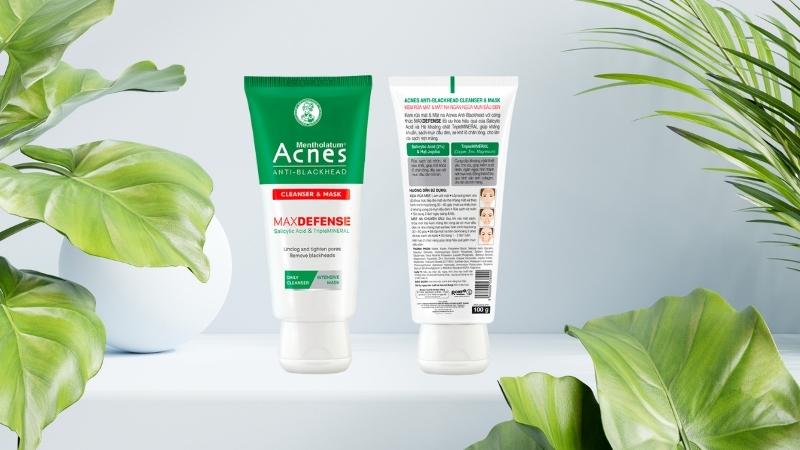 Kem rửa mặt và mặt nạ ngăn ngừa mụn đầu đen Acnes - Acnes Anti-Blackhead Cleanser & Mask