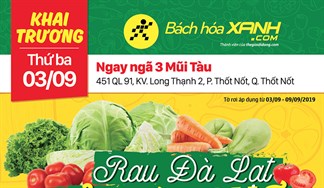 Cửa hàng Bách hoá XANH 451 QL91, Thốt Nốt khai trương 3/9/2019
