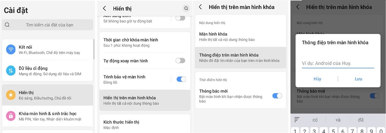 20 tính năng ẩn, hấp dẫn trên điện thoại Android có thể bạn chưa biết > Thêm tin nhắn vào màn hình