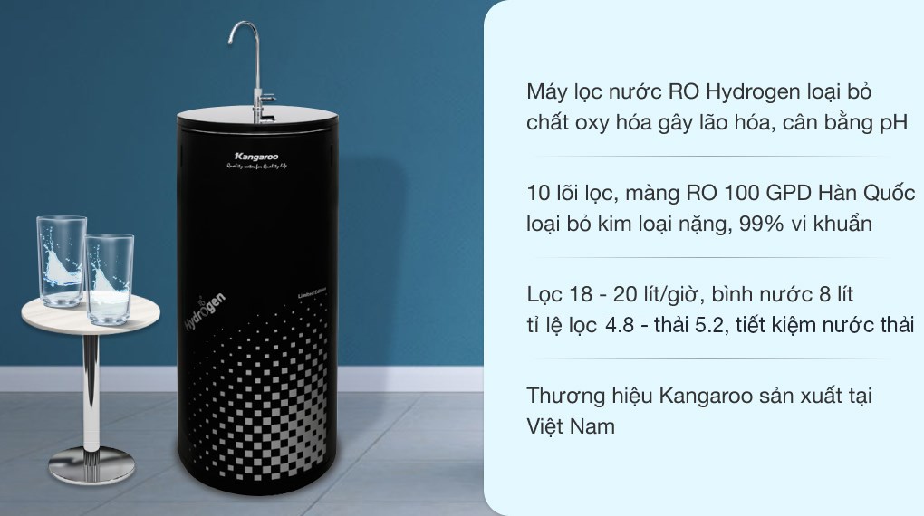 Máy lọc nước R.O Hydrogen Kangaroo KG100HC 10 lõi