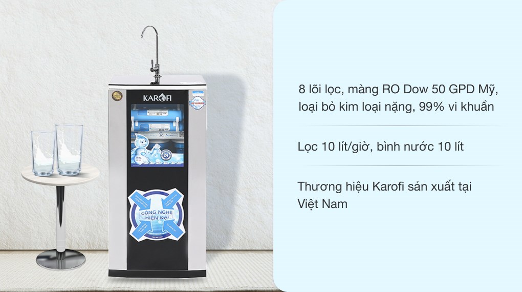 Máy lọc nước RO Karofi KSI80-A 8 lõi