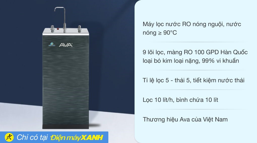 Máy lọc nước RO nóng nguội Ava AVW-33209H 9 lõi