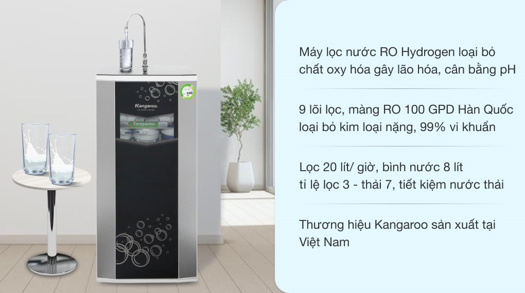 Máy lọc nước R.O Hydrogen Kangaroo VTU KG100HA 9 lõi 