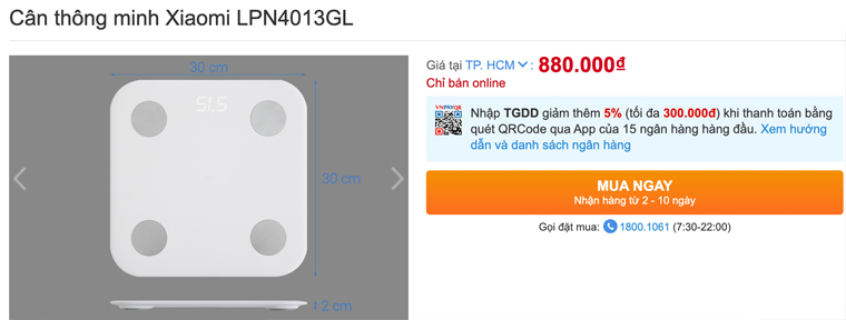 Khi chọn mua cân sức khoẻ thông minh bạn cần xem kỹ giá thành.
