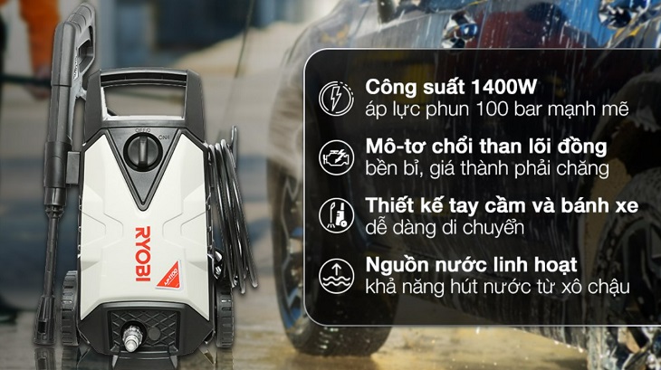 Chọn máy rửa xe theo khả năng hút nước 