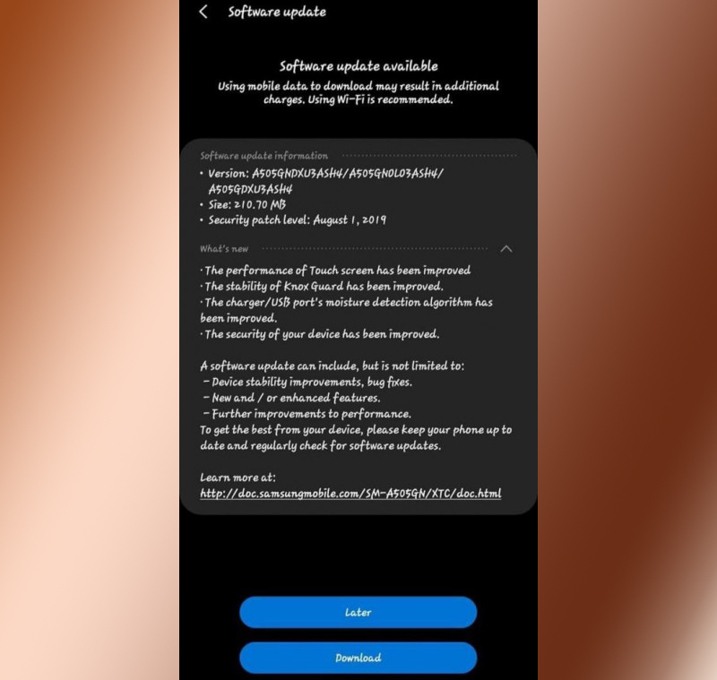 Cập nhật Galaxy A50
