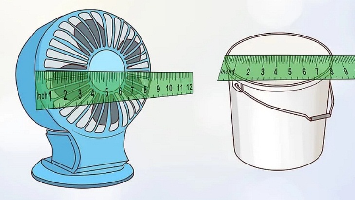3 cách tự chế tạo máy lọc không khí cực đơn giản tại nhà > quạt tròn và xô có nắp