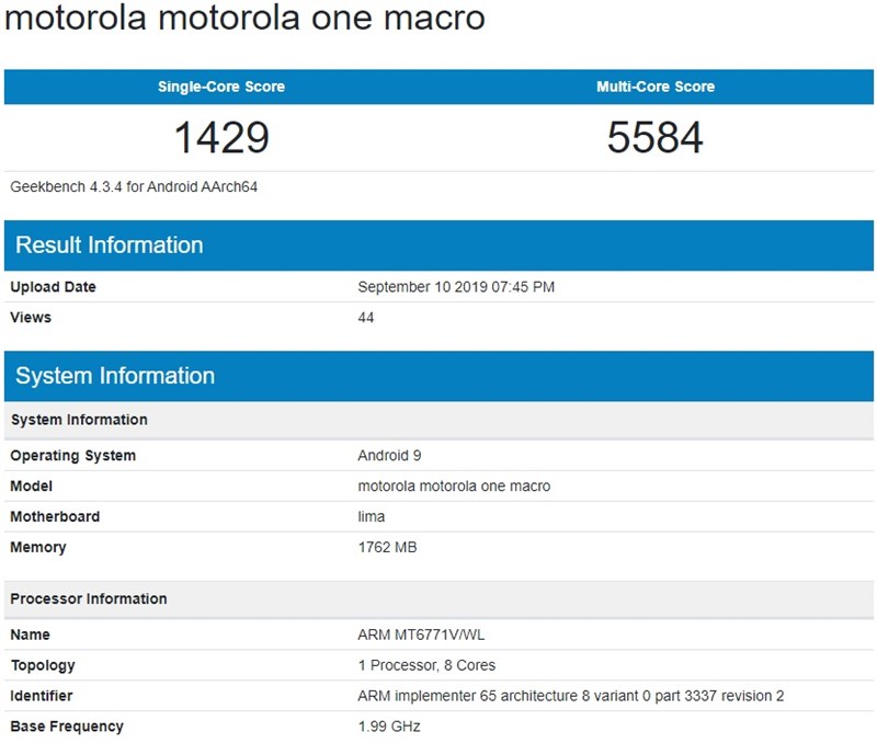 Motorola One Macro lộ cấu hình và ảnh thực tế - ảnh 3 Motorola One Macro lộ cấu hình và ảnh thực tế - ảnh 3