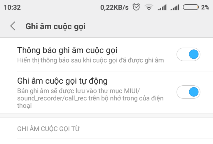 ghi âm cuộc gọi