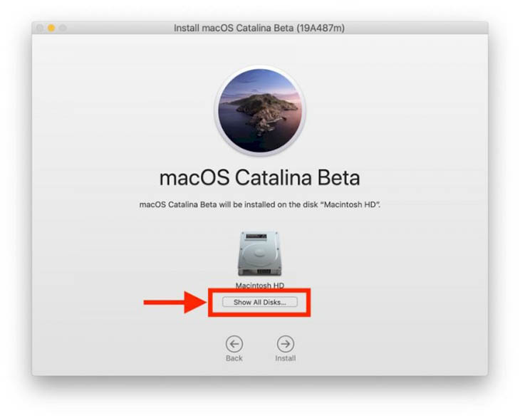 Chọn ổ đĩa cài đặt macOS Catalina