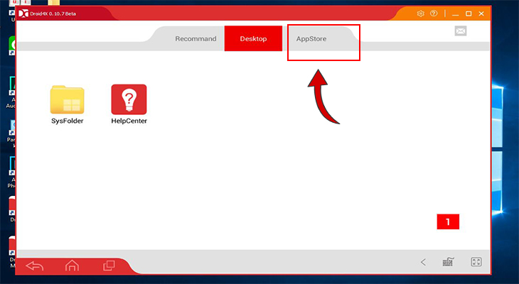 Hướng dẫn cách tải, sử dụng phần mềm giả lập Android Droid4x > Chọn App Store ở giao diện chính.