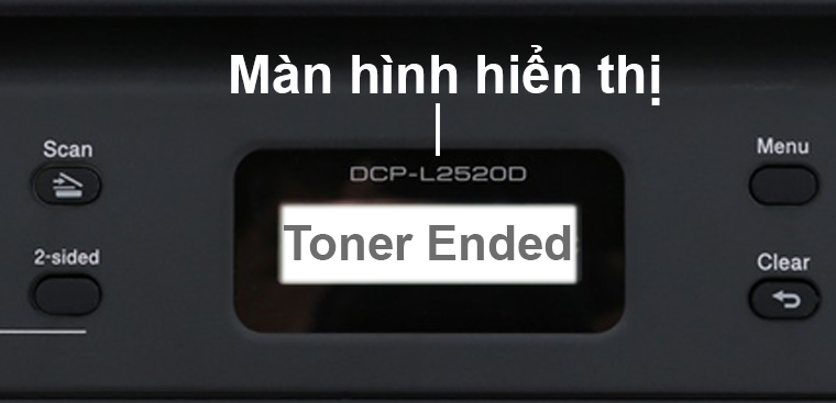 Màn hình báo Toner Ended