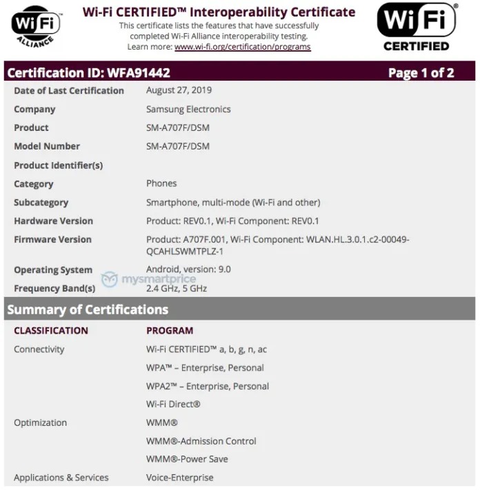 Samsung Galaxy A70s với pin 5.000mAh, camera 64MP lộ giá bán khá tốt