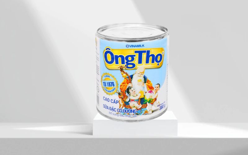 Sữa đặc có đường Ông Thọ Trắng nhãn xanh lon 380g