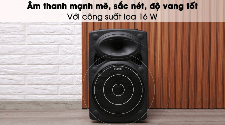 Loa Enkor của nước nào? Có tốt không? Những lý do mà bạn nên mua và sử dụng loa Enkor > Loa Kéo Bluetooth Karaoke Enkor L1218K Đen 16W