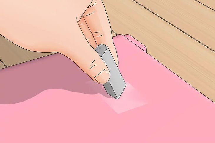 Using a rubber eraser