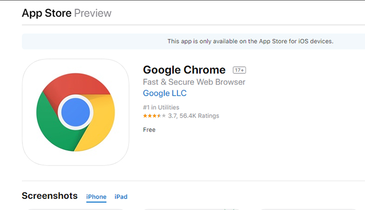 Hướng dẫn cách tải và cài đặt Chrome cho điện thoại, máy tính đơn giản, nhanh chóng > Tải Chrome trên iPhone, iPad
