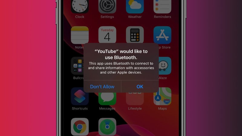 iOS 13 chặn quyền luôn cho phép truy cập Bluetooth iOS 13 chặn quyền luôn cho phép truy cập Bluetooth