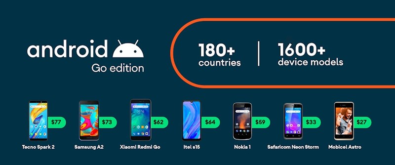 Hơn 500 nhà sản xuất đã bán hơn 1.600 thiết bị Android (Go edition)