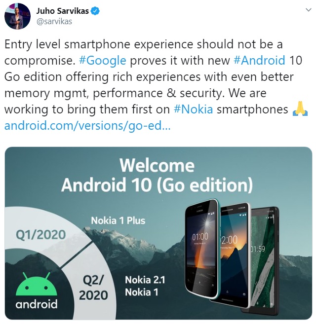 Smartphone Nokia giá rẻ sắp được cập nhật Android 10 (Go Edition)