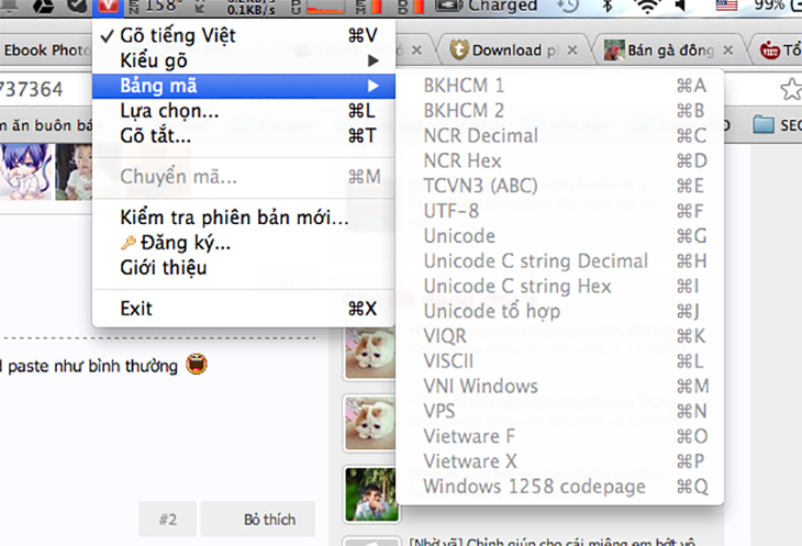 Hướng dẫn tải, cài đặt phầm mềm gõ tiếng Việt Unikey, EVKey cho máy tính > Hướng dẫn kích hoạch Unikey cho MacBook