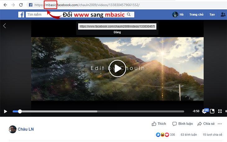 Đổi tên miền video từ WWW sang MBASIC > Click