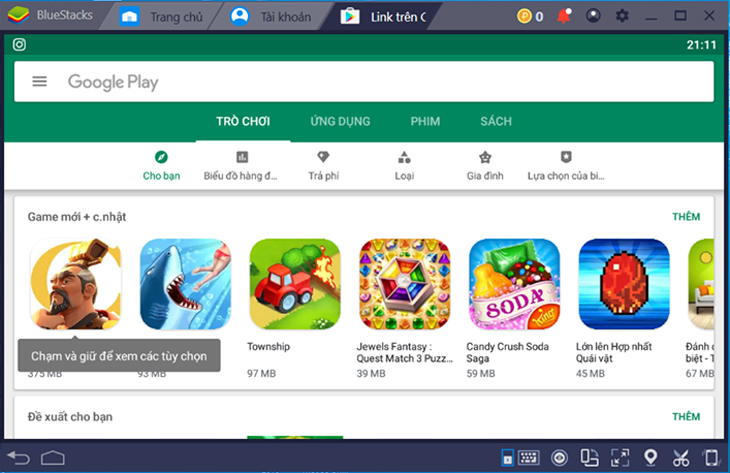 Google Play Store trên BlueStack