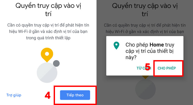 Cấp quyền truy cập ví trí định vị GPS cho Google Home