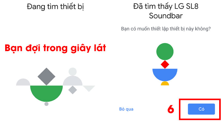 Ứng dụng Google Home tìm kiếm loa SL8Y/SL10Y