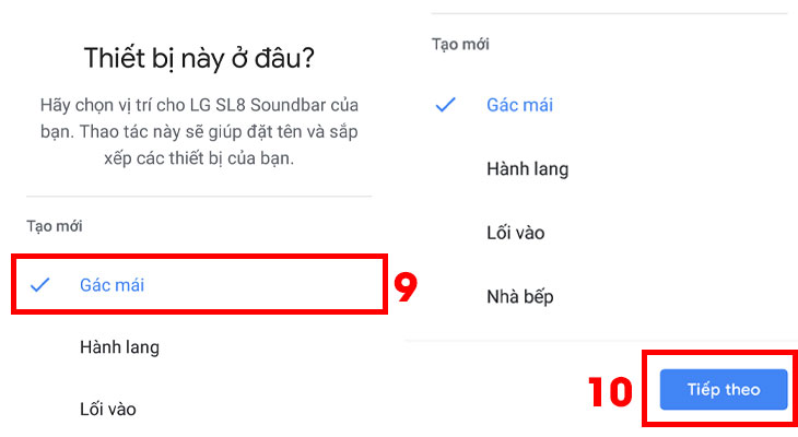 chọn vị trí loa LG SL8Y/SL10Y