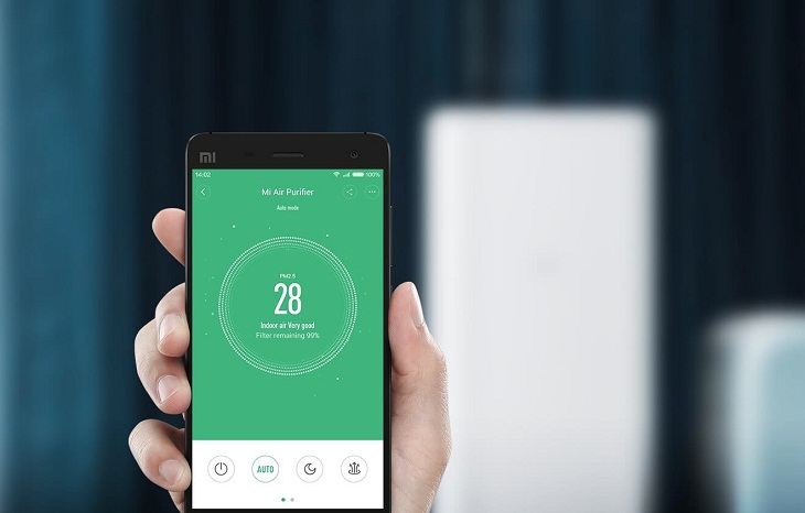 Máy lọc không khí Mi Air Purifier Pro H kết nối với smartphone