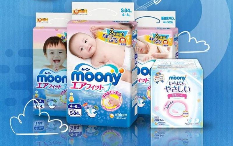 Bỉm Moony phù hợp cho các bé từ sơ sinh đến 22kg