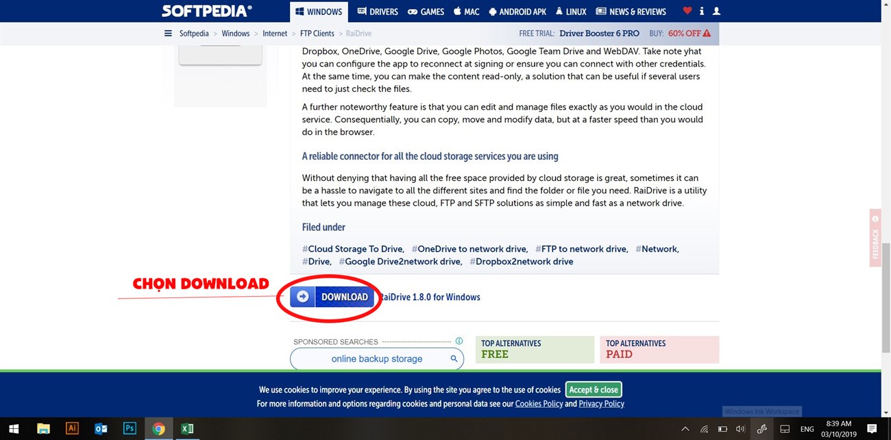 Cách biến Google Drive thành ổ cứng trên máy tính Windows của bạn với RaiDrive > Download ở Softpedia