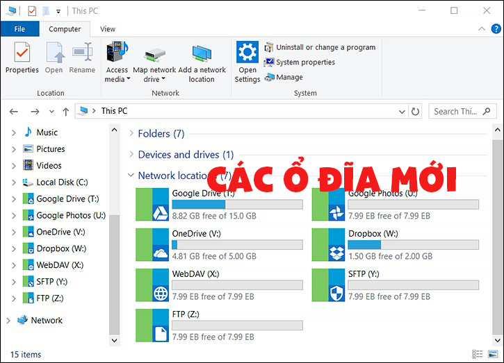 Các ổ đĩa mới RaiDrive