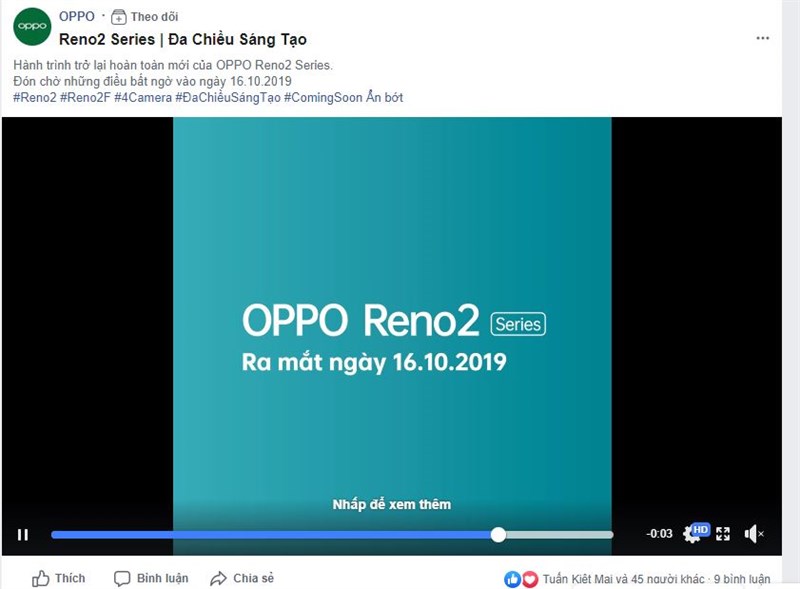 OPPO Reno2 và Reno2 F với chip ‘ngon’, 4 camera 48MP ấn định ngày ra mắt tại Việt Nam