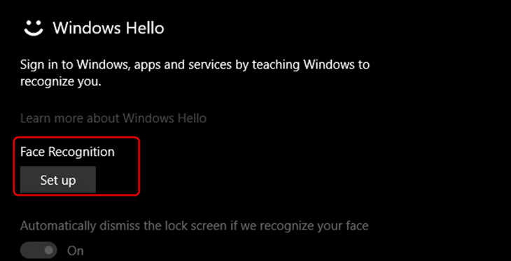 Windows Hello là gì? Cách cài đặt, kích hoạt và sử dụng Windows Hello > cài đặt nhận diện khuôn mặt