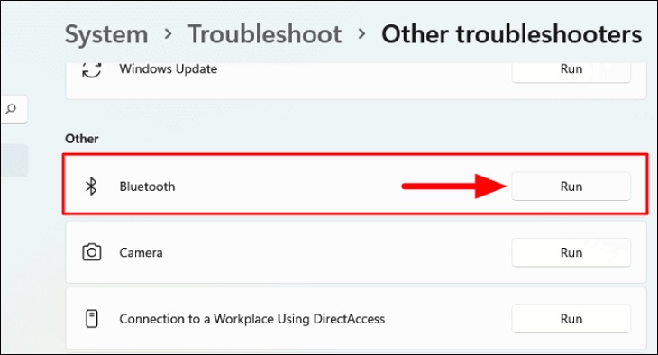 Khởi động trình kiểm tra lỗi Troubleshooter để khắc phục lỗi kết nối laptop với loa bluetooth