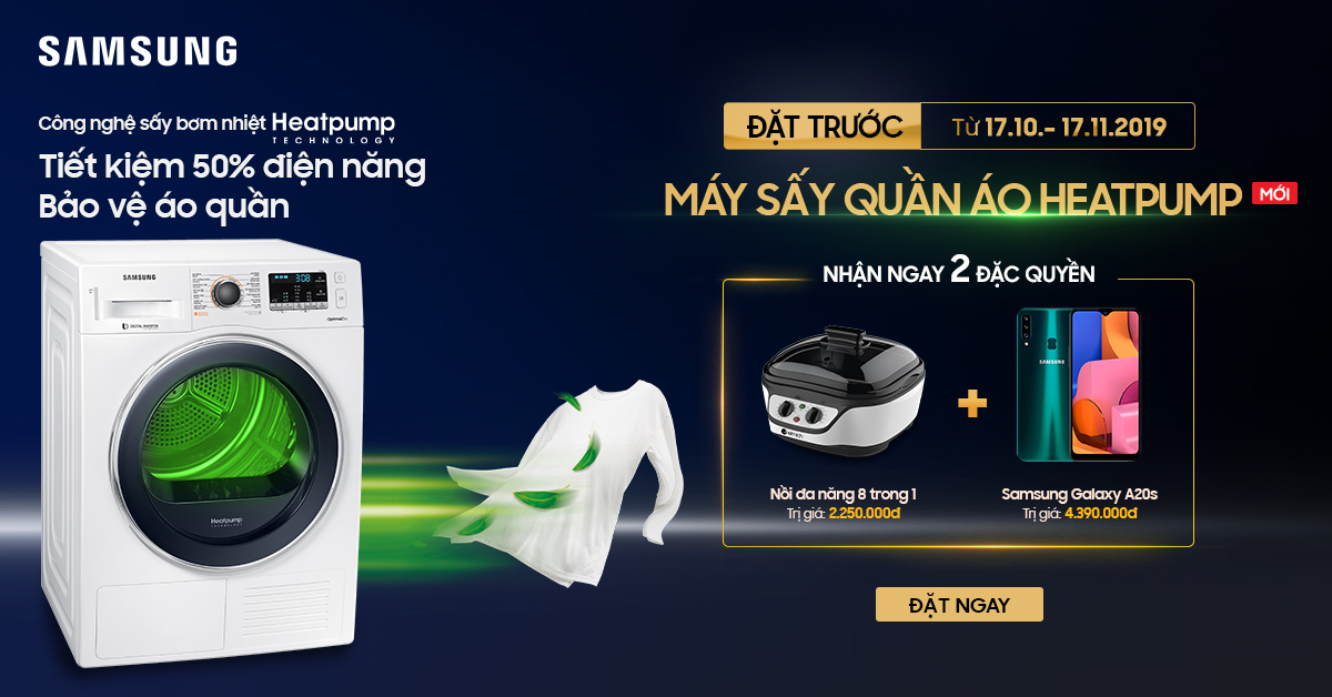 Đặt trước máy sấy Samsung nhận quà khủng