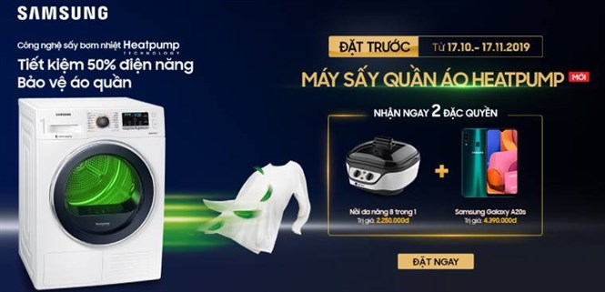Nhận ưu đãi cực SỐC đến 6,5 triệu khi đặt trước máy sấy Samsung