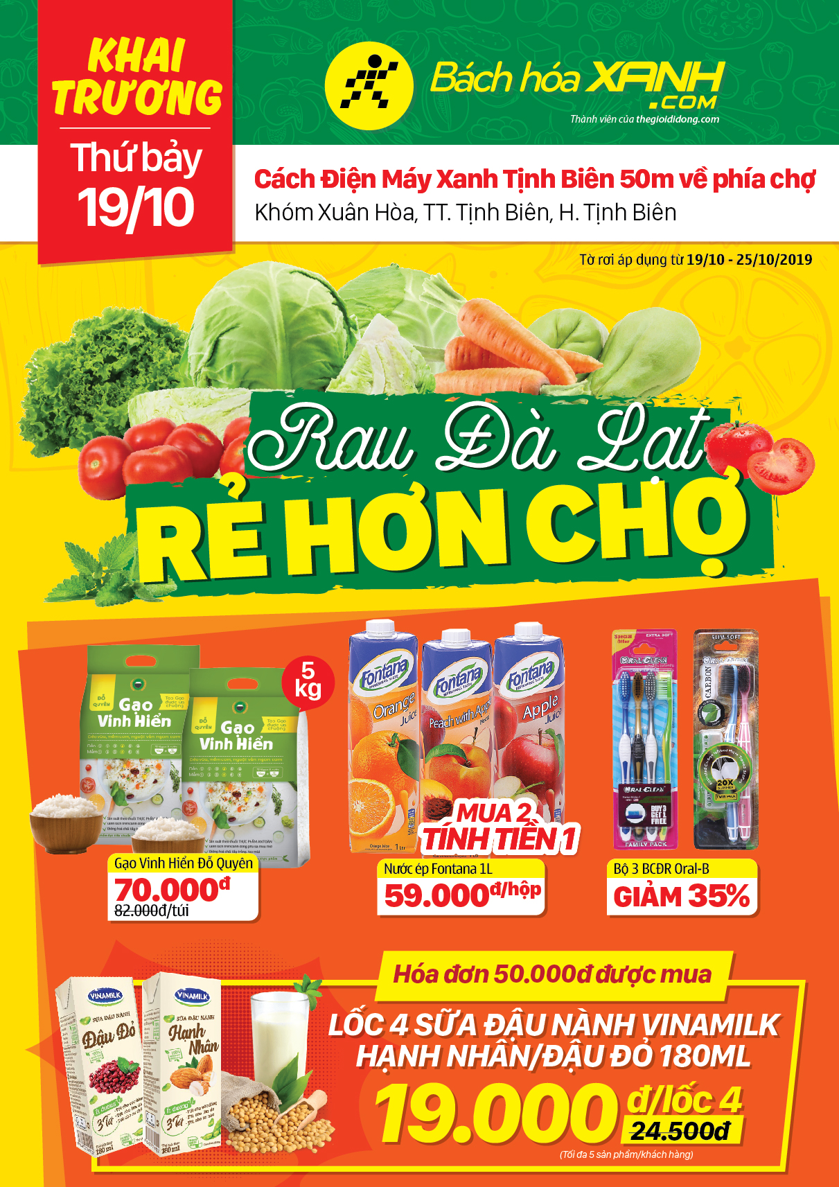 Cửa hàng Bách hoá XANH Khóm Xuân Hòa, Tịnh Biên khai trương 19/10/2019
