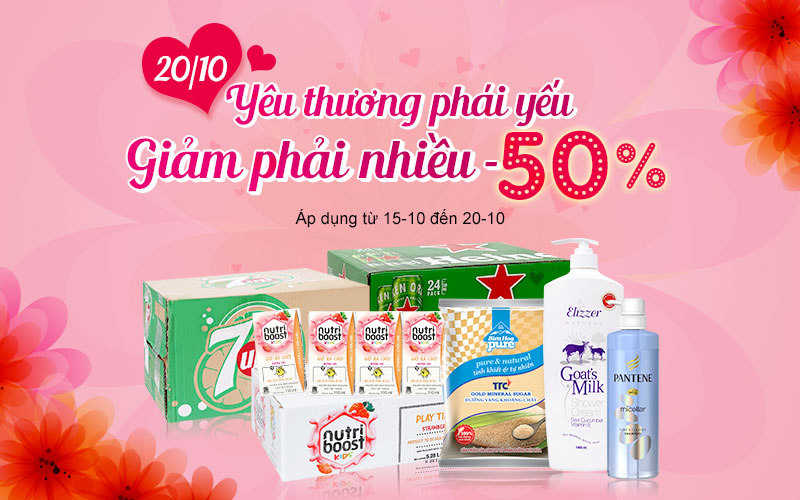 Chương trình khuyến mãi 20/10 dành cho chị em giảm đến 50%