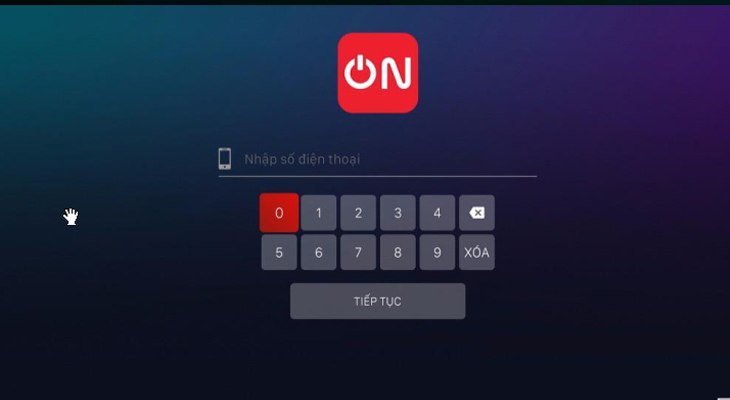 nhập số điện thoại trên ứng dụng VTVcab ON