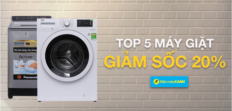 Máy giặt giảm sốc 20%